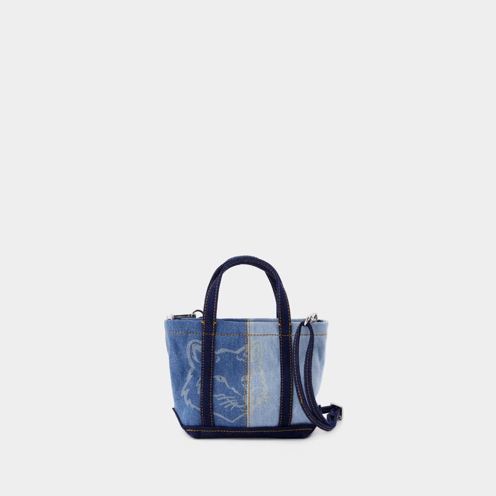 Maison Kitsuné Fox Head Mini Shopper Bag - Maison Kitsune - Denim - Blue