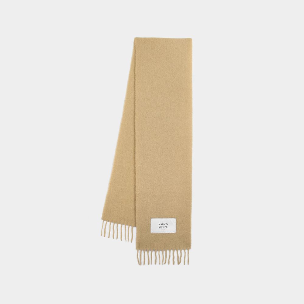 Shop Maison Kitsuné Baby Scarf - Maison Kitsune - Wool - Brown