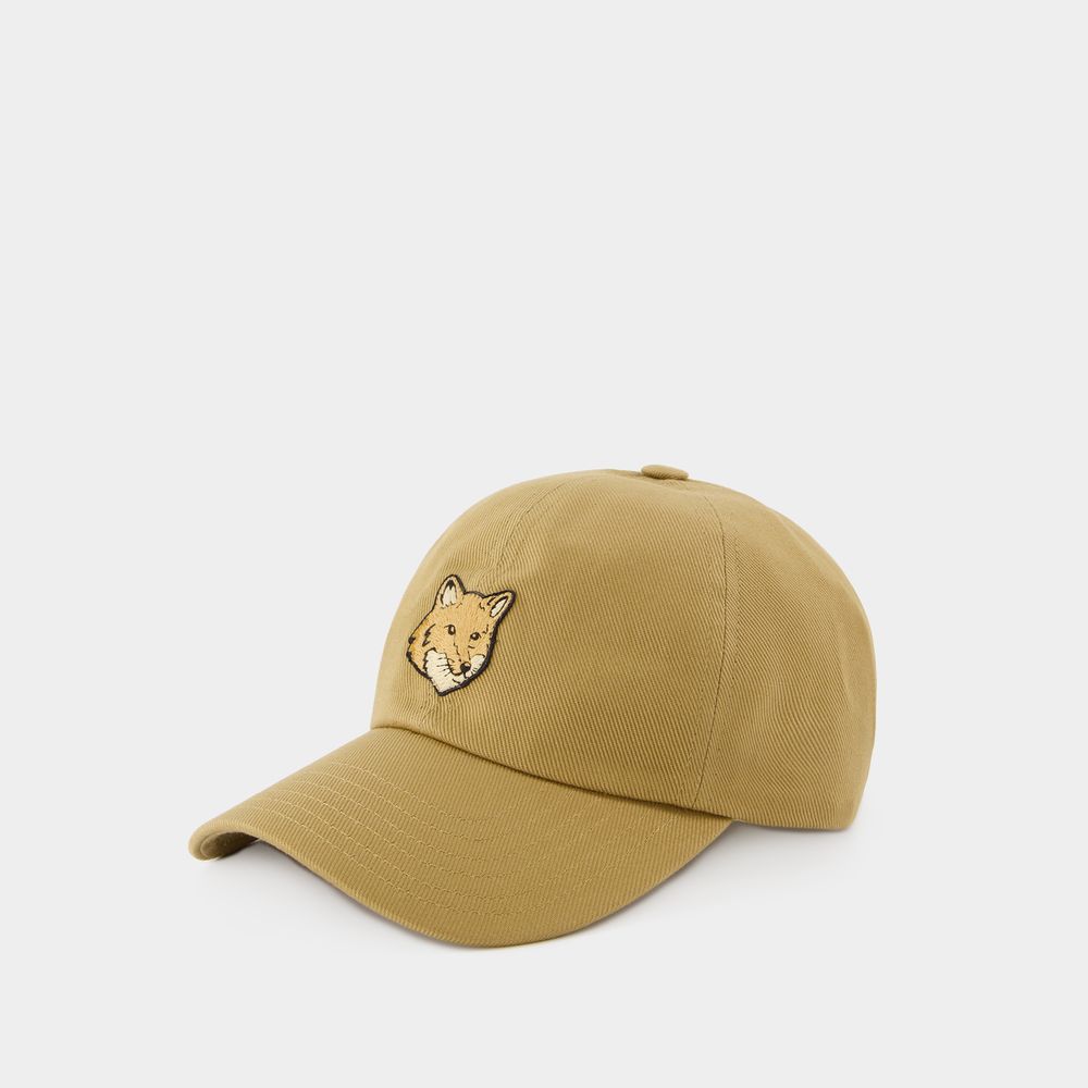 Shop Maison Kitsuné Bold Fox Head 6p Cap - Maison Kitsune - Cotton - Beige