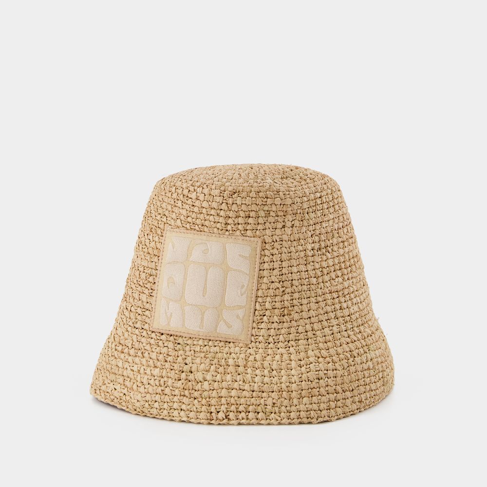 Shop Jacquemus Ficiu Bucket Hat -  -  Beige - Raphia