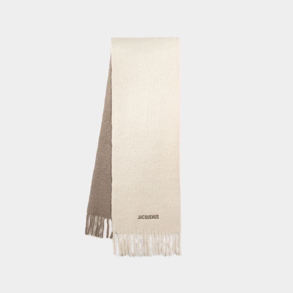 Shop Jacquemus Moisson Scarf -  - Wool - Beige