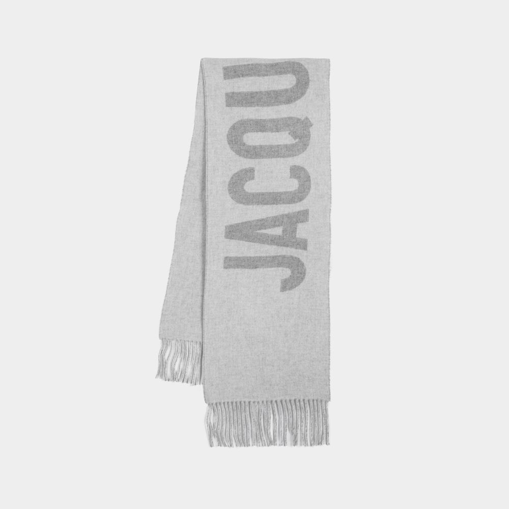 Shop Jacquemus L'echarpe  Scarf -  - Wool - Grey