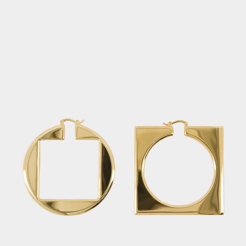 Jacquemus Les Creoles Rond Carre Earrings -  - Metal - Gold