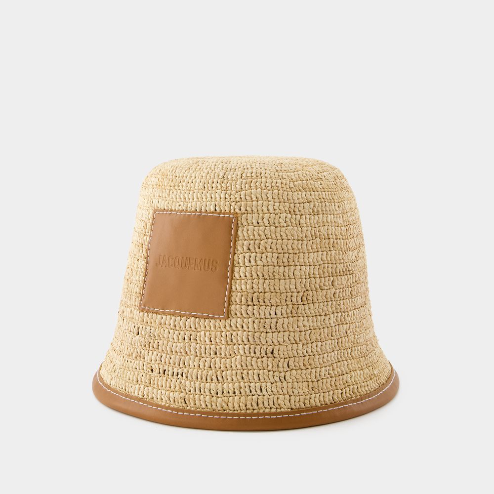 Jacquemus Soli Bucket Hat -  - Raffia - Light Brown 2