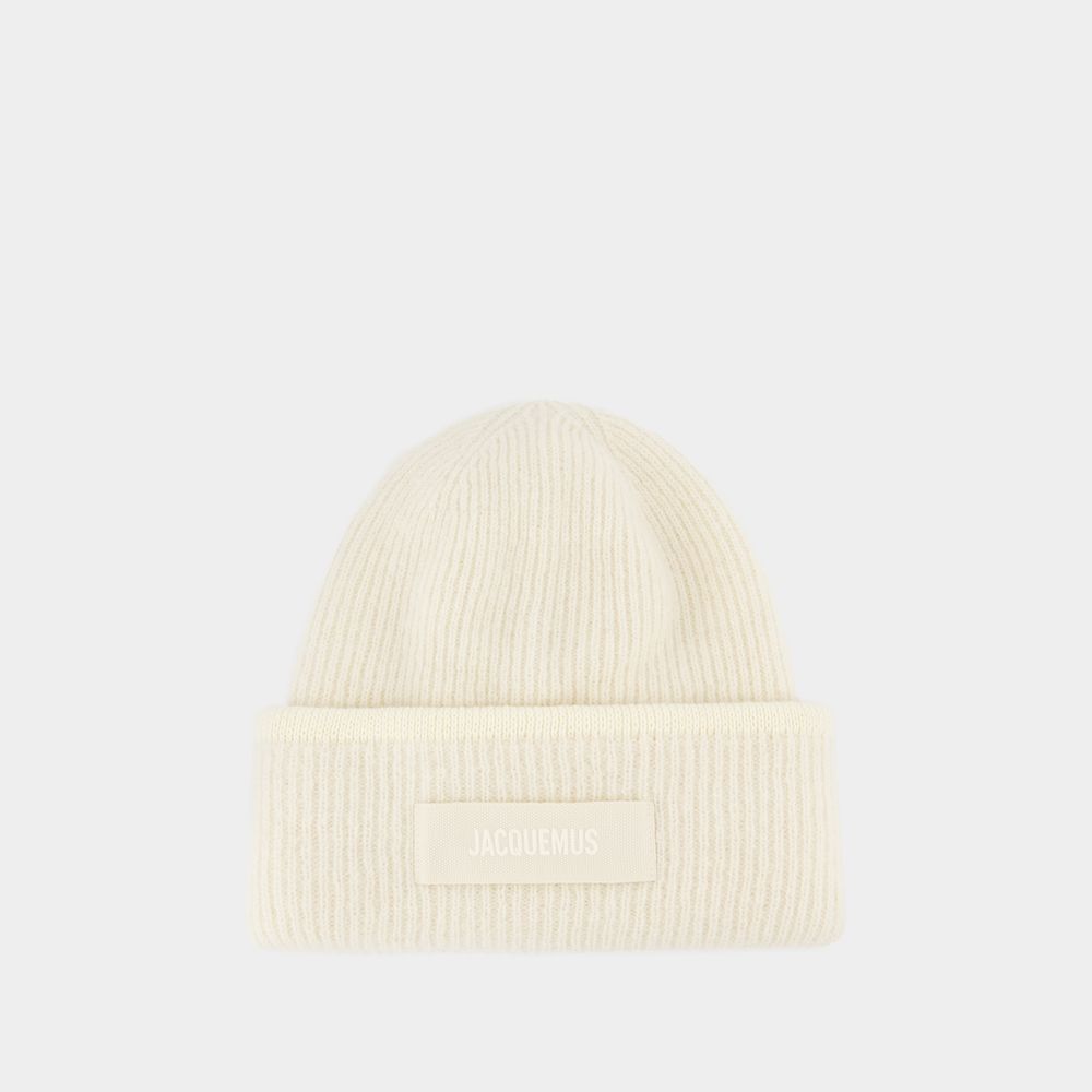 Shop Jacquemus Le Bonnet Gros Grain Beanie -  - Wool - White