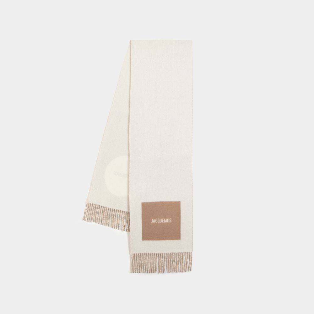 Shop Jacquemus L'écharpe Rond Carre -  - Laine - Beige