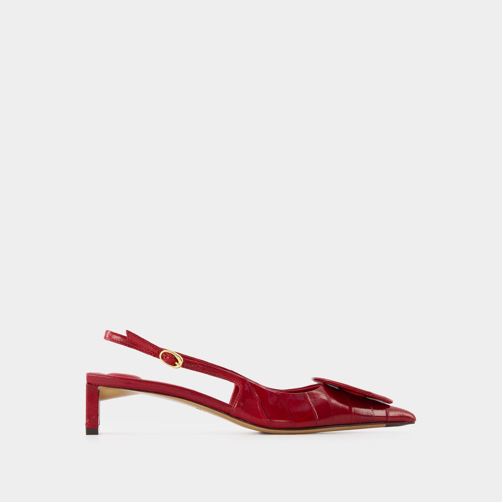 Shop Jacquemus Escarpins Les Slingbacks Duelo B -  - Cuir - Rouge In Red