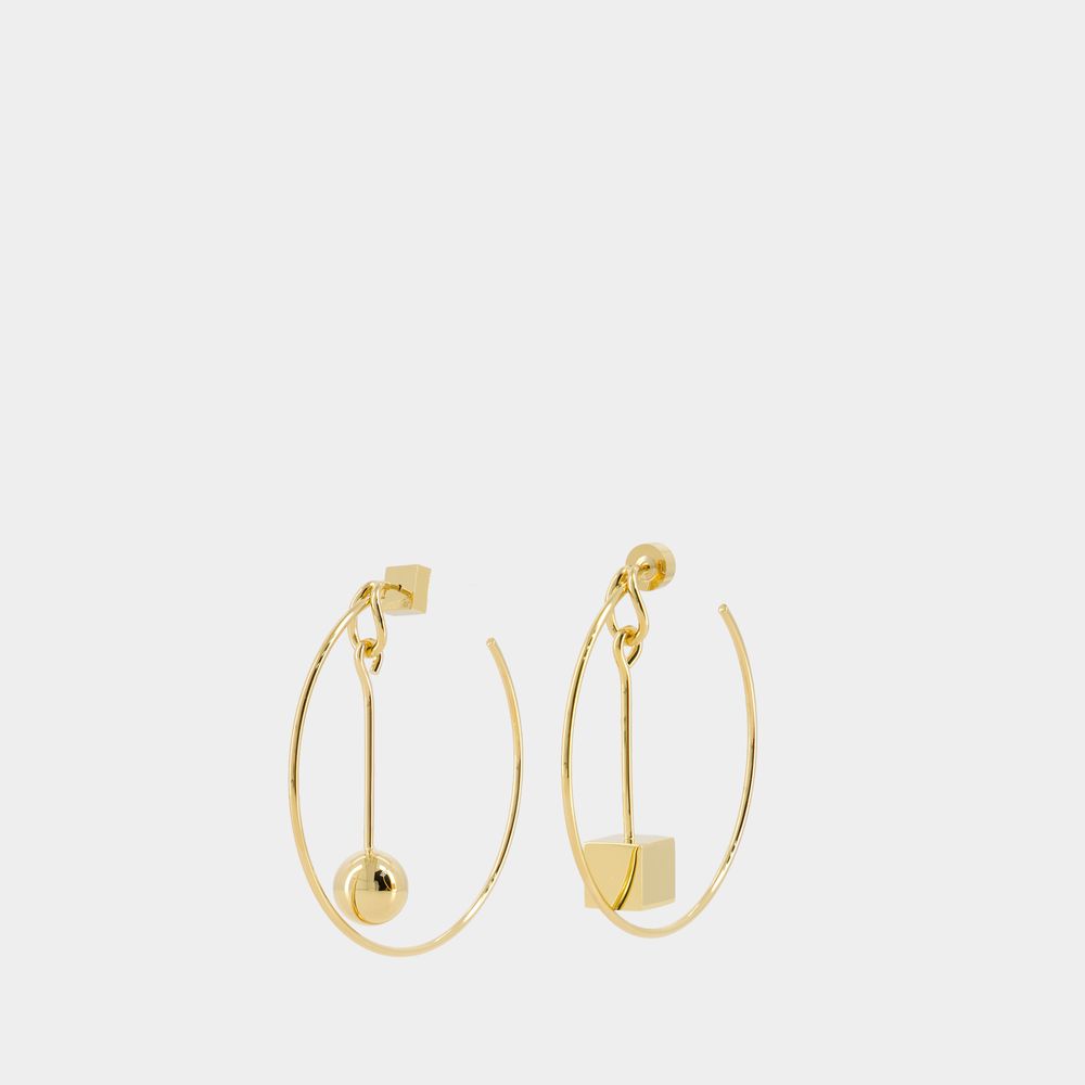 Shop Jacquemus Les Creoles Nodo Earrings -  - Brass - Gold