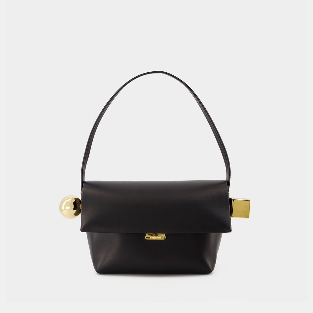 Jacquemus Mini Leather Shoulder Handbag In Black