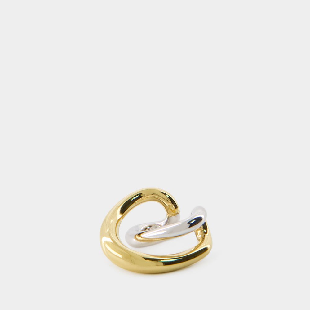 Shop Charlotte Chesnais Initial Ear Cuff -  - Silver/gold 18kt - Gold