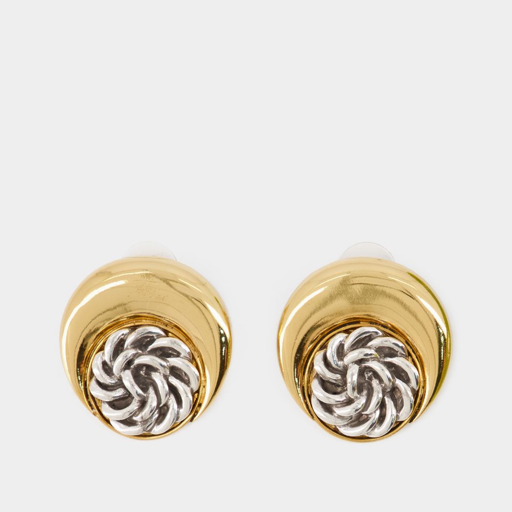 Shop Marine Serre Regenerated Buttons Moon Earring -  - Gold - Ãtain