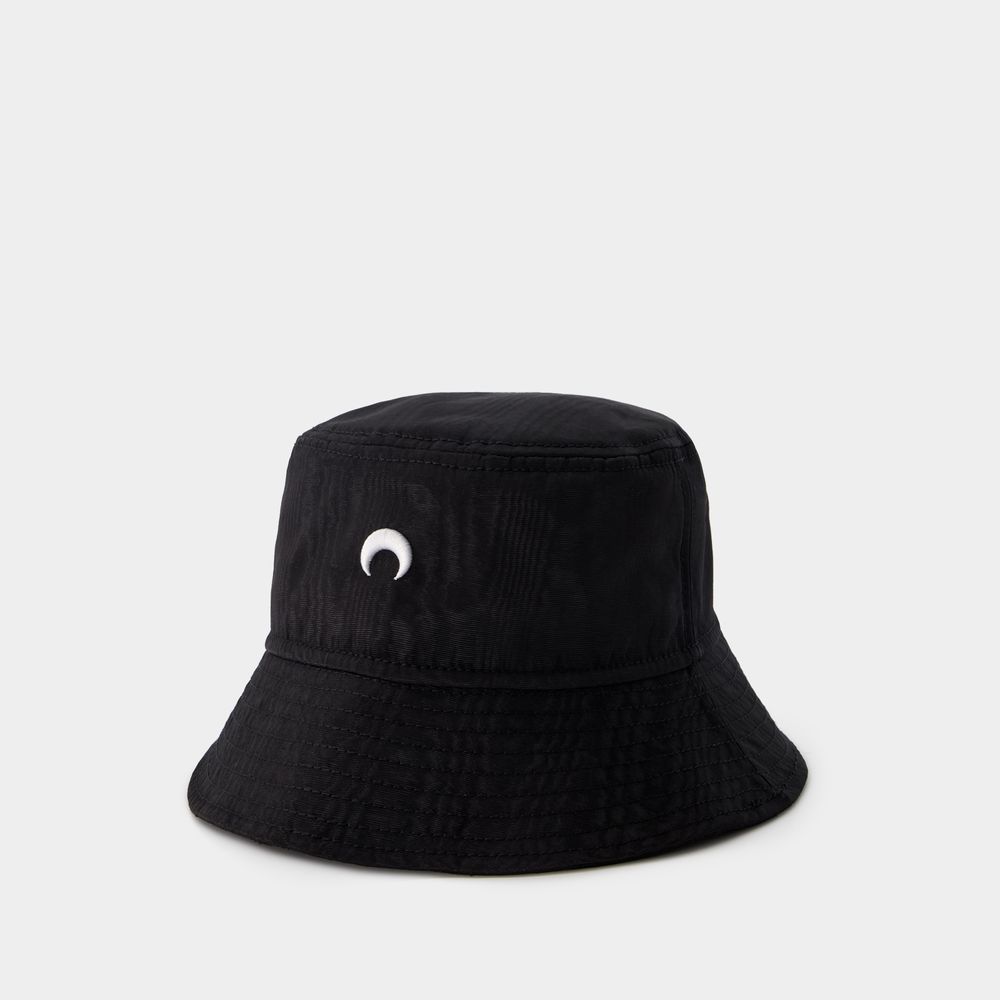 Shop Marine Serre Regenerated Moire Bucket Hat -  - Cotton - Black