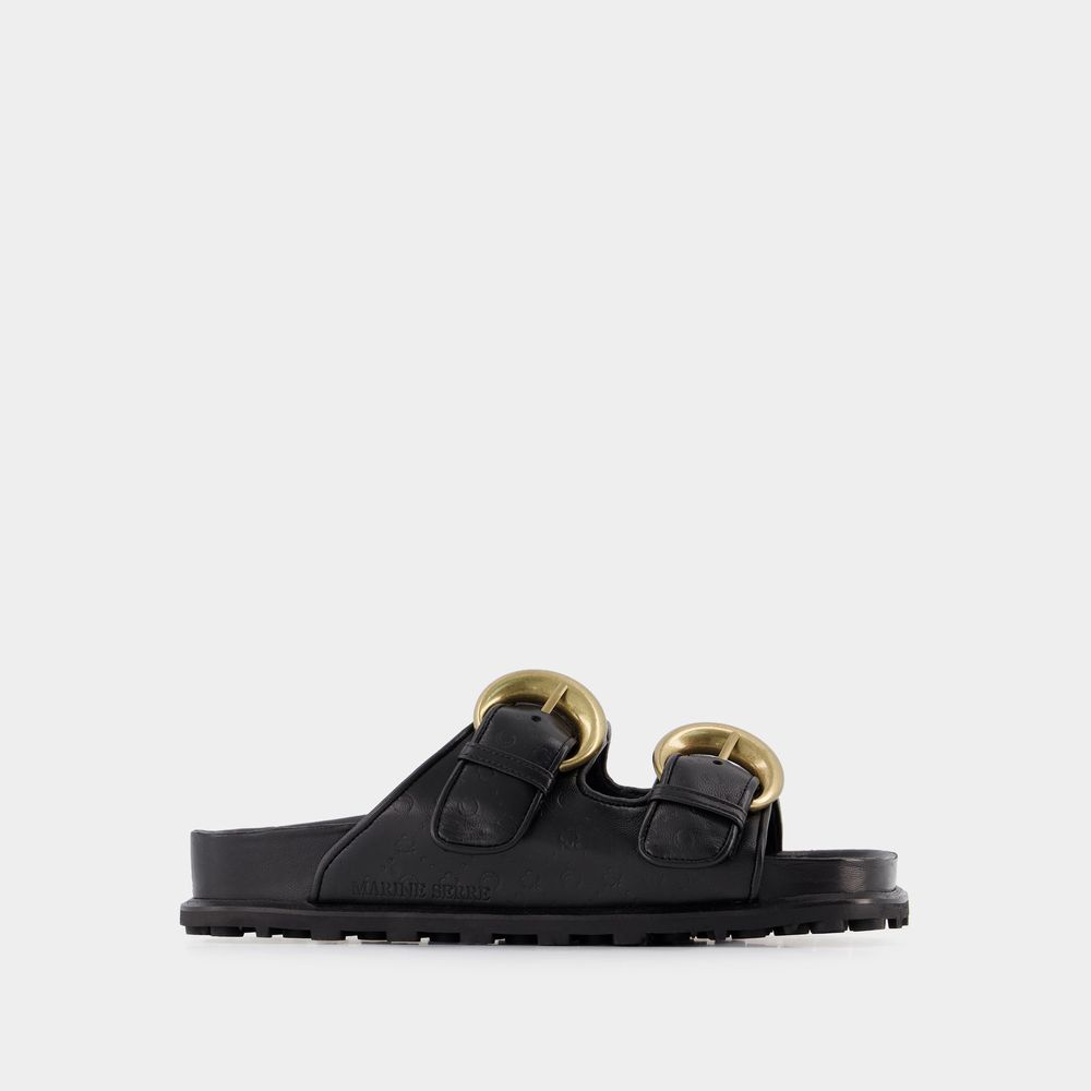 Shop Marine Serre Sandals -  -  Black - Leather