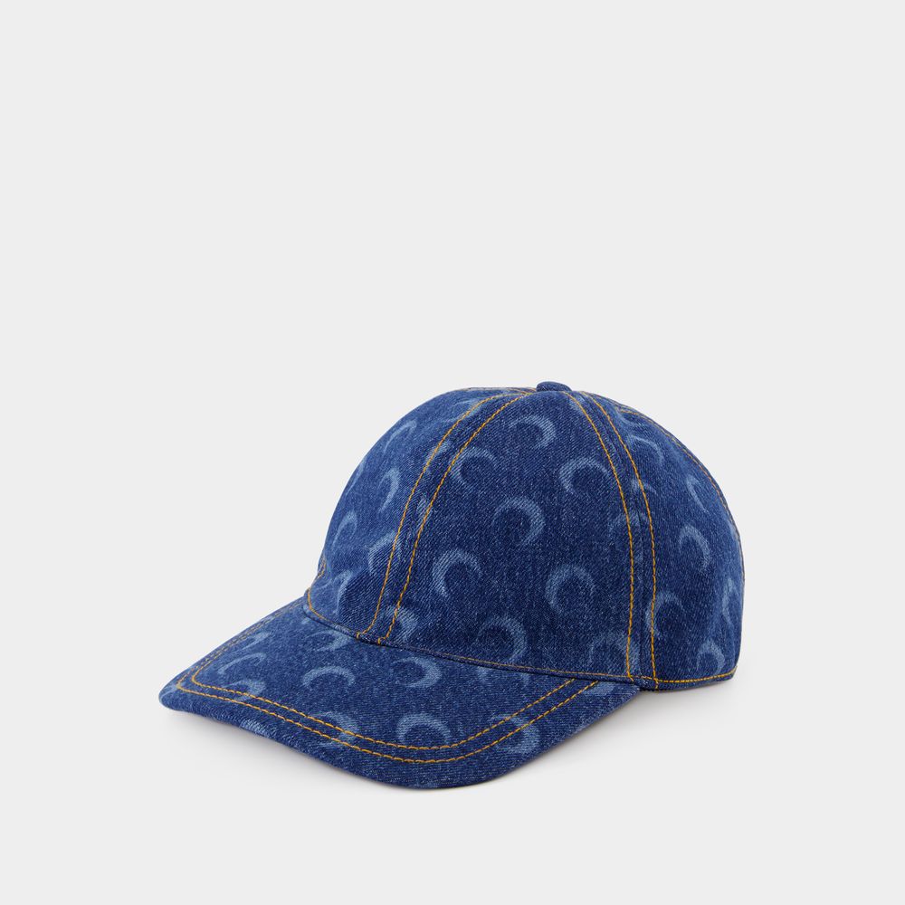 Shop Marine Serre Moon Laser Cap -  - Cotton - Light Blue