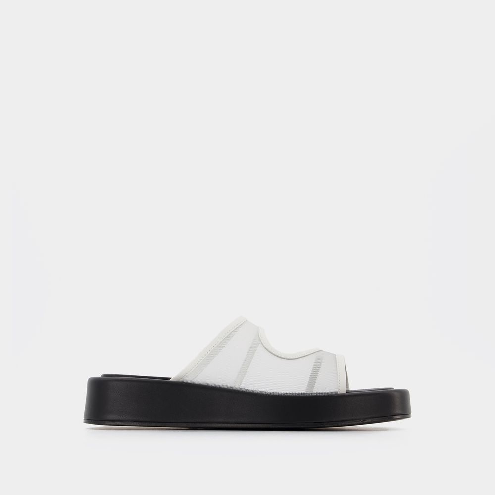 Shop Elleme Gemini Slides -  - White/black - Leather