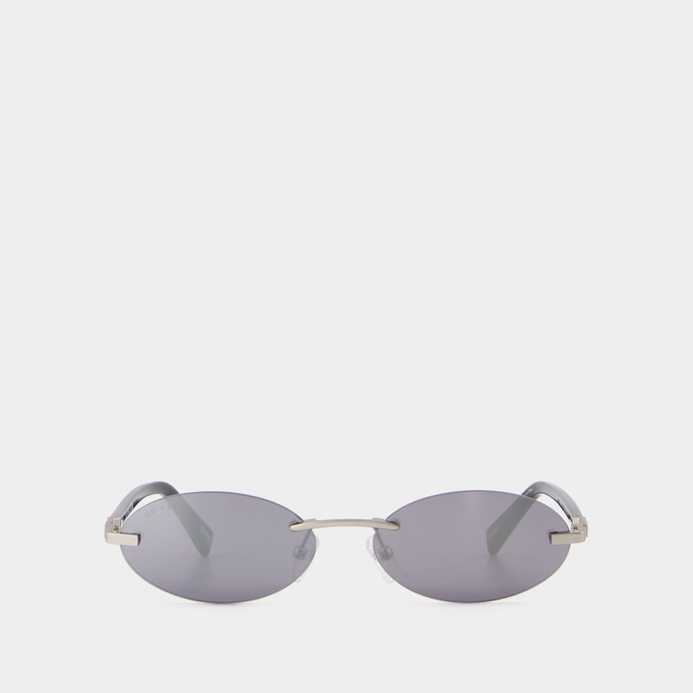 By Far Texas Oval Metal Sunglasses In Metallic