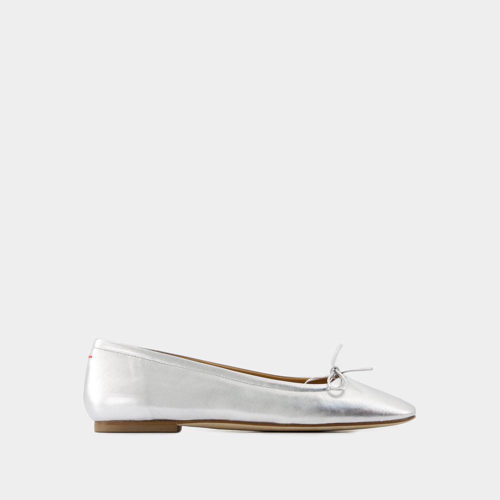 Shop Aeyde Ballerines Delfina -  - Cuir - Argenté In Silver