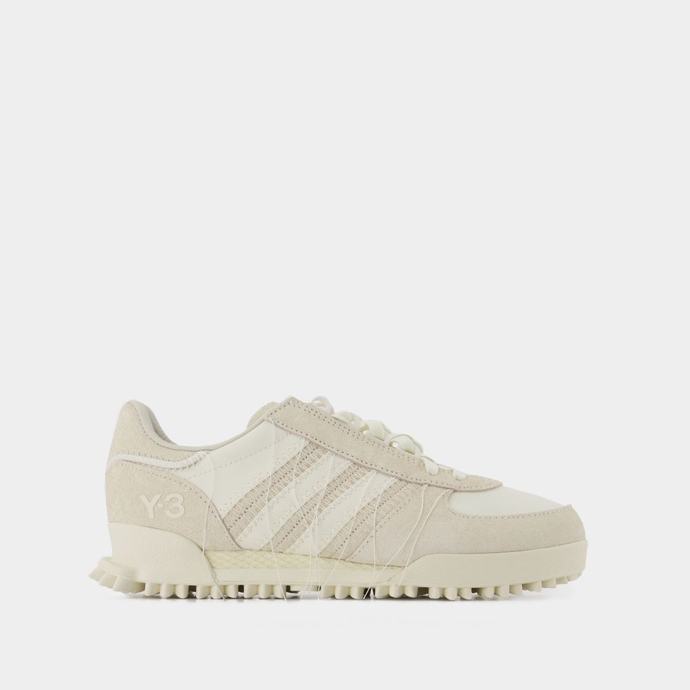 Shop Y-3 Marathon Tr Sneakers -  - Off-white - Leather