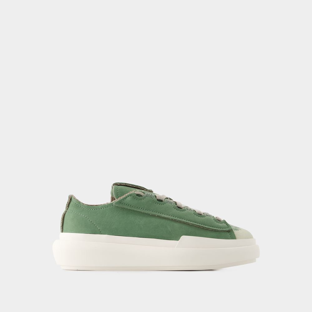 Y-3 NIZZA LOW SNEAKERS - Y-3 - LEATHER - GREEN/WHITE