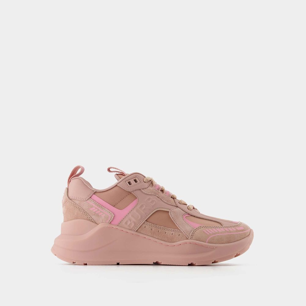 Shop Burberry Lf Tnr Sean 10 L Sneakers -  - Dusky Pink - Leather