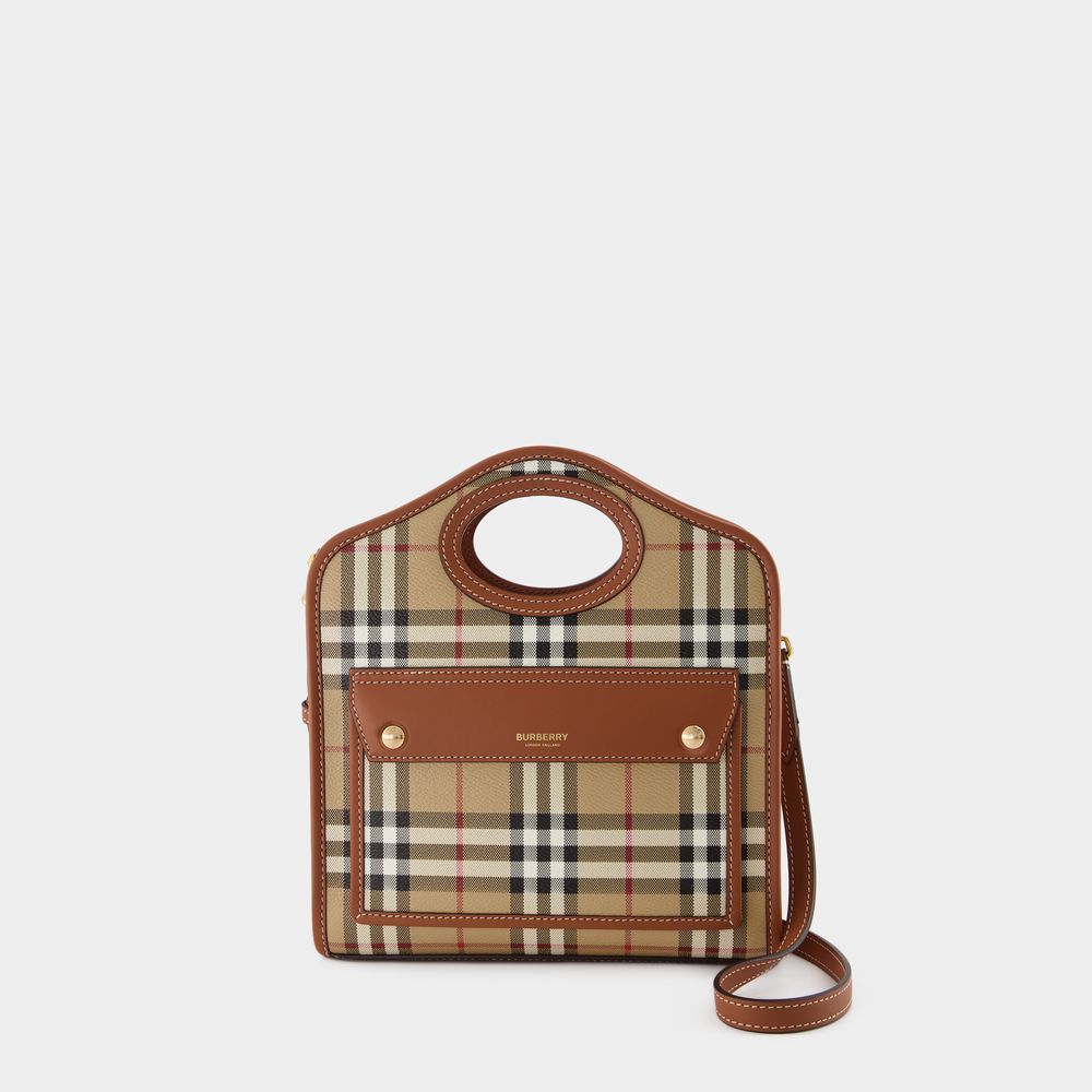 Burberry Sac Pocket -  - Toile - Marron In Brown