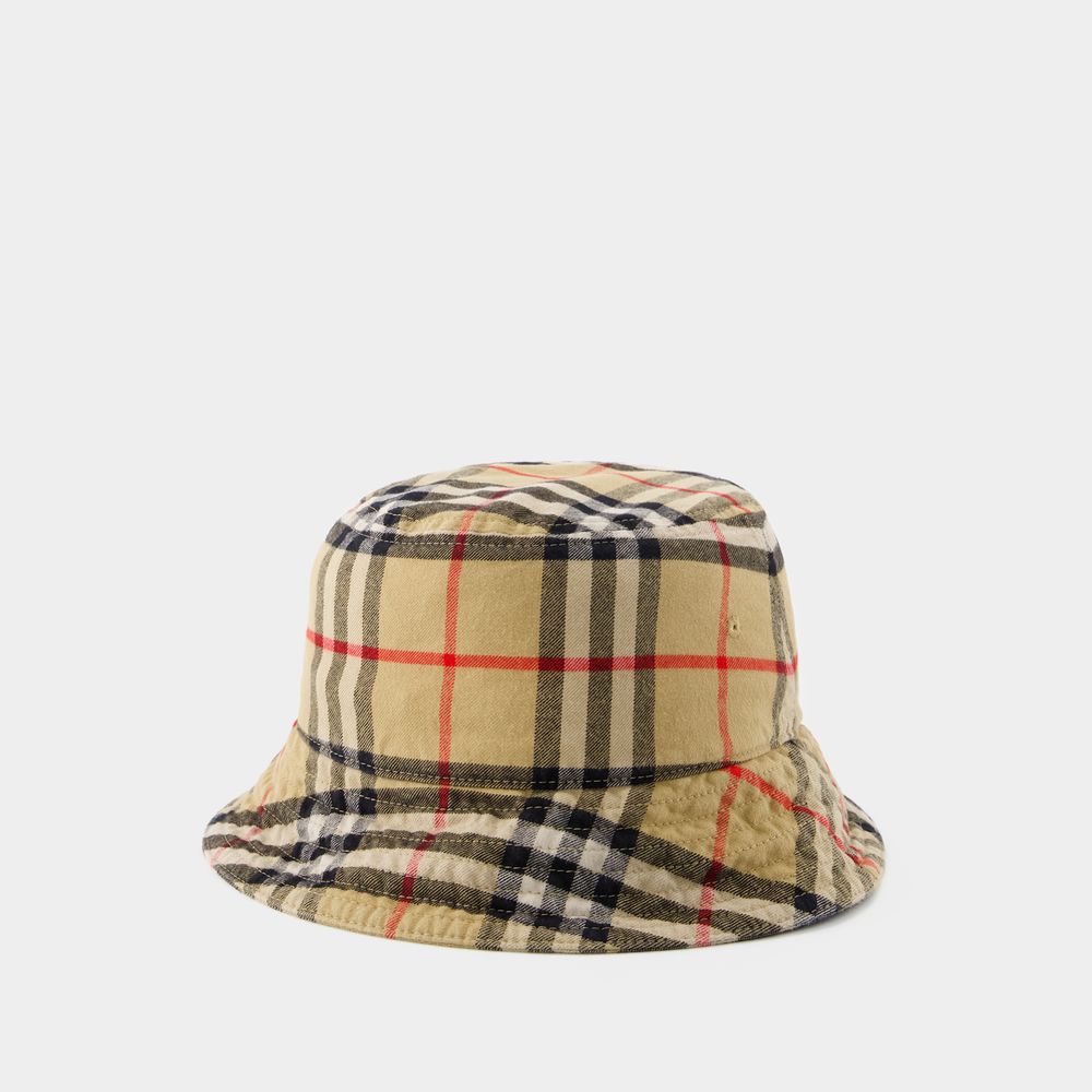 Shop Burberry Classic Bucket Hat -  - Cotton - Archive Beige