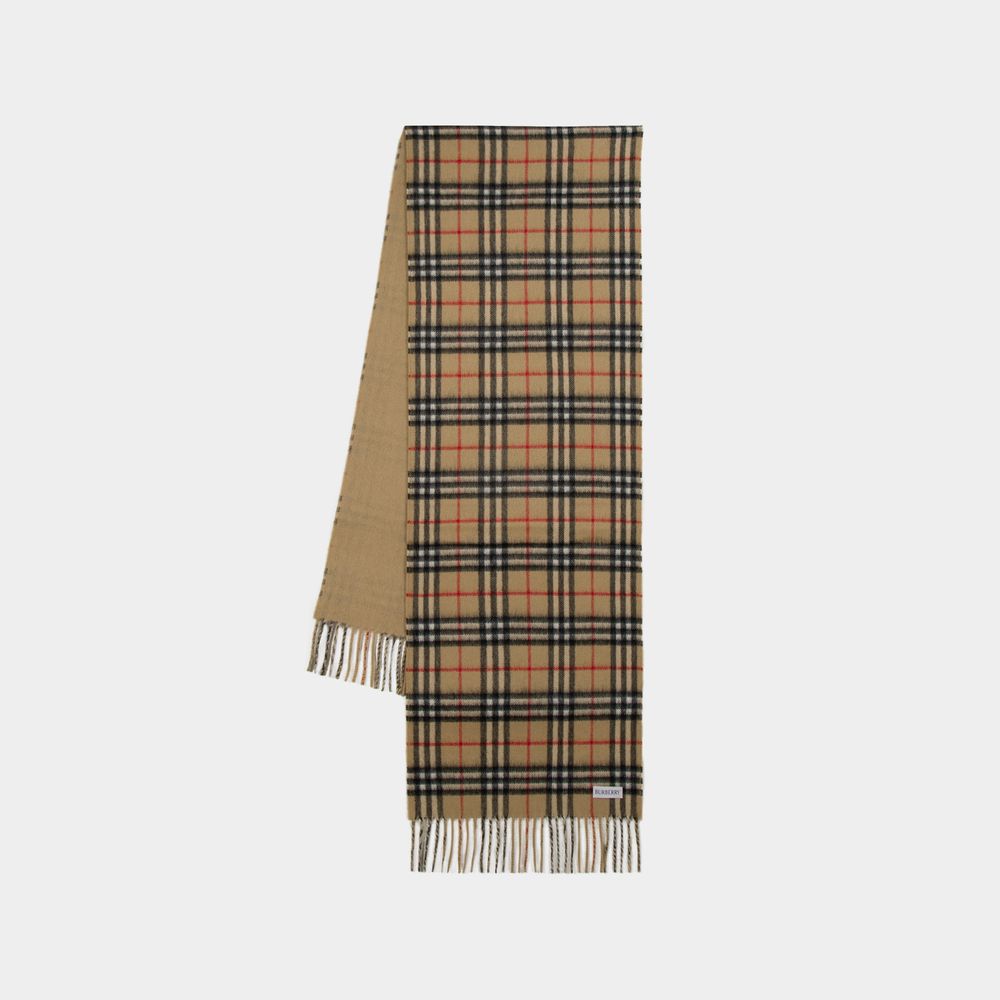 Burberry Mu Vintage Check Scarf -  - Cashmere - Archive Beige In Neutral