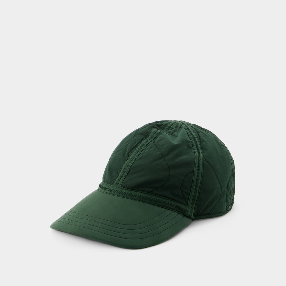 Shop Burberry Quilted Cap -  - Nylon - Khaki