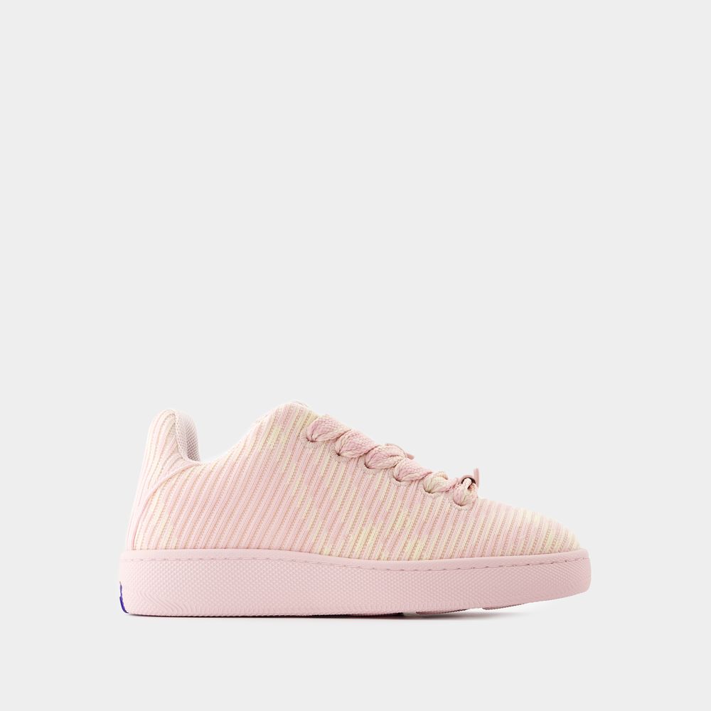 Shop Burberry Lf Box Knit Sneakers -  - Synthetic - Pink