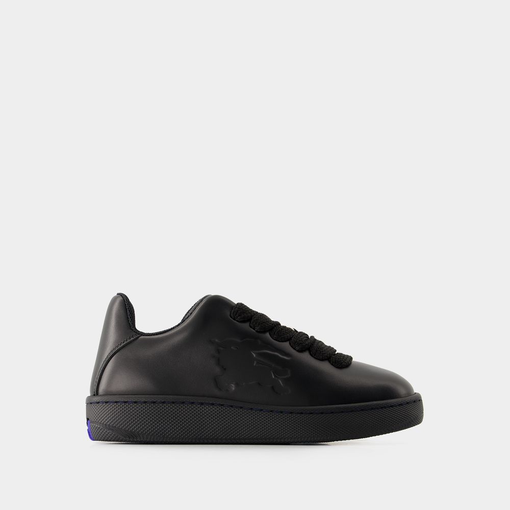 Shop Burberry Lf Box Sneakers -  - Leather - Black