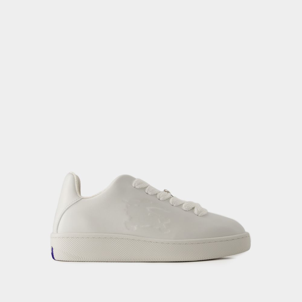 Shop Burberry Lf Box Sneakers -  - Leather - White