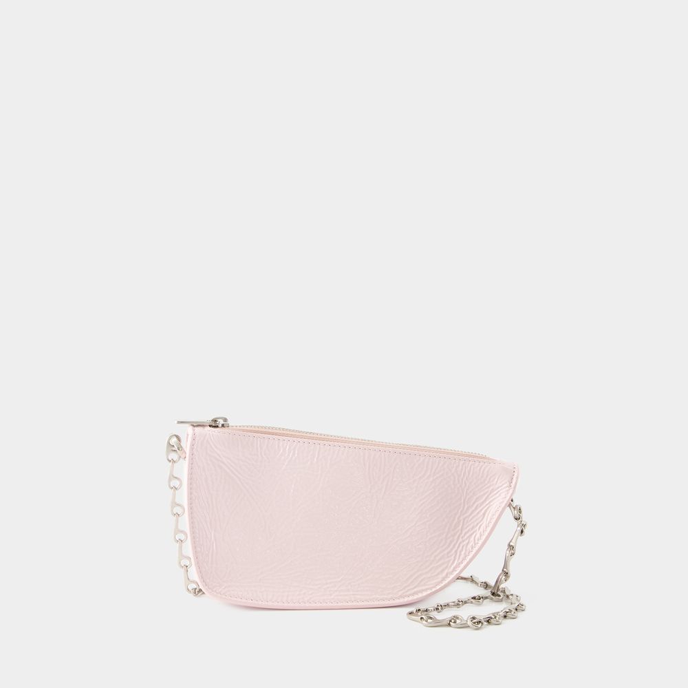 Shop Burberry Micro Sling Shield Crossbody -  - Leather - Pink