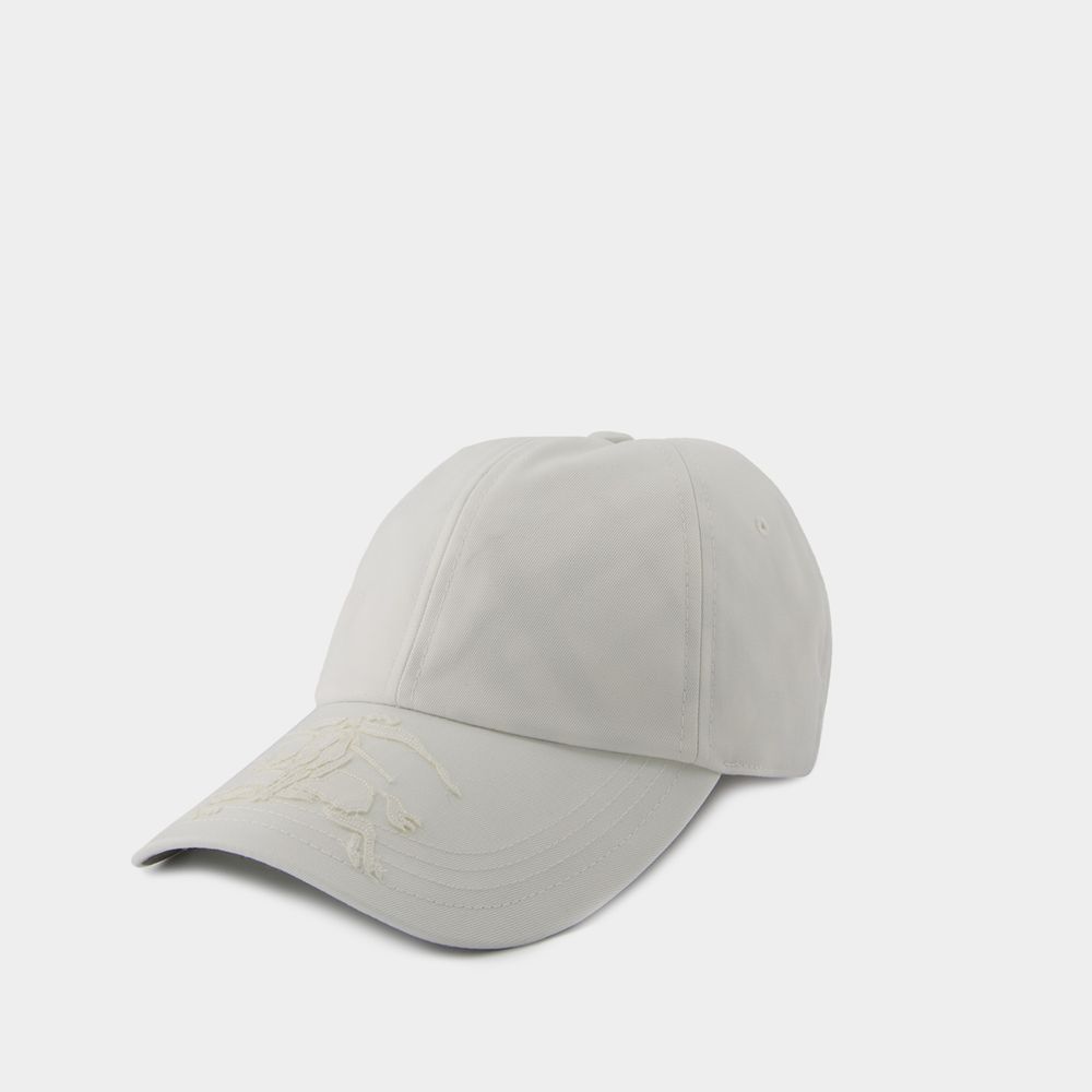 Shop Burberry Ekd Applique Cap -  - Synthetic - White