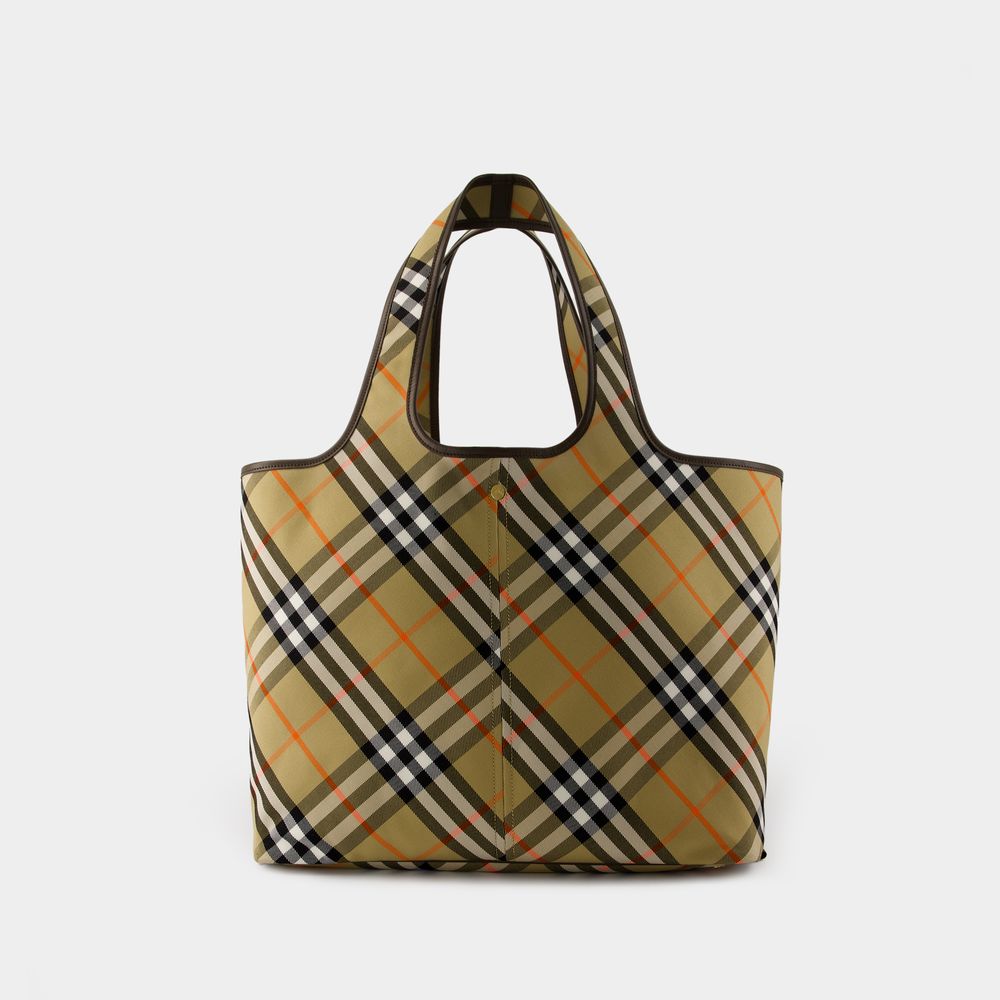 Burberry Vintage Check Pattern Leather Bag In Beige