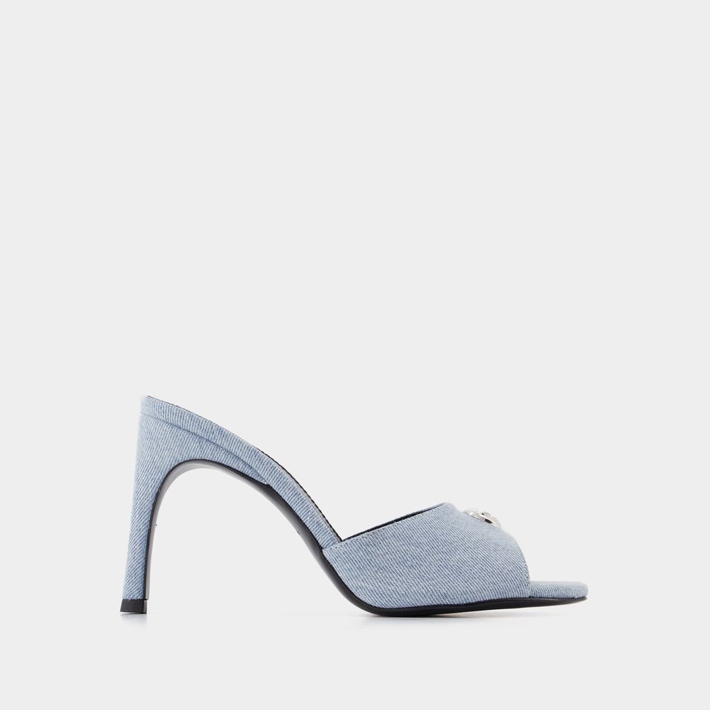 COPERNI DENIM LOGO MULES - COPERNI - BLUE - CANVAS