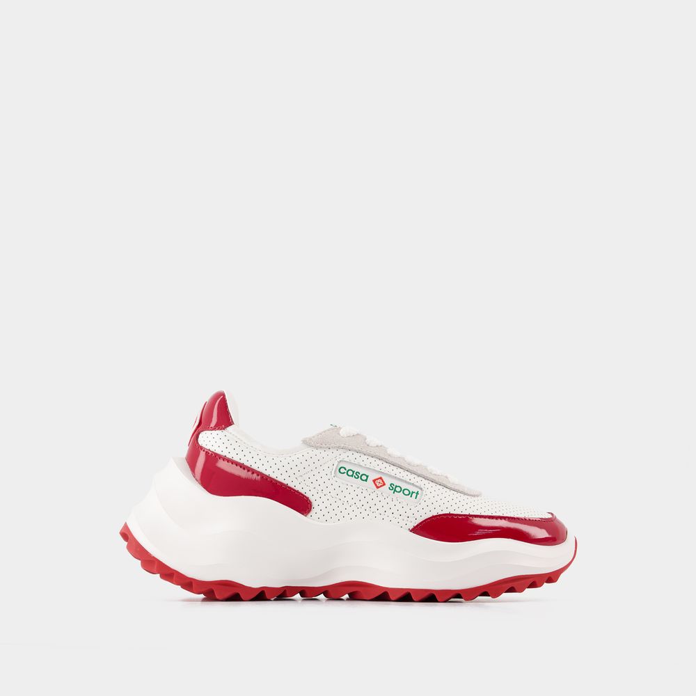 Shop Casablanca Atlantis Sneakers -  - White/red - Leather