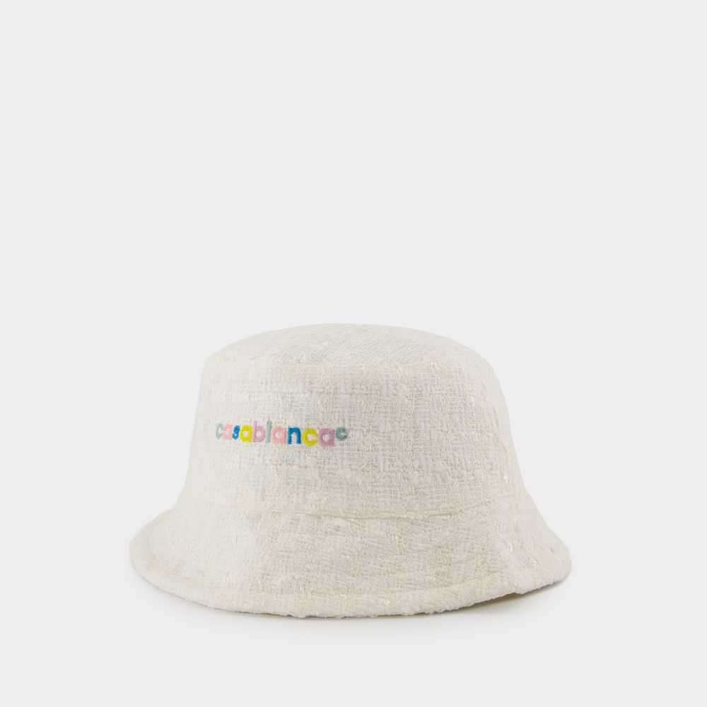 Shop Casablanca Bucket Hat -  - Coton - Off White