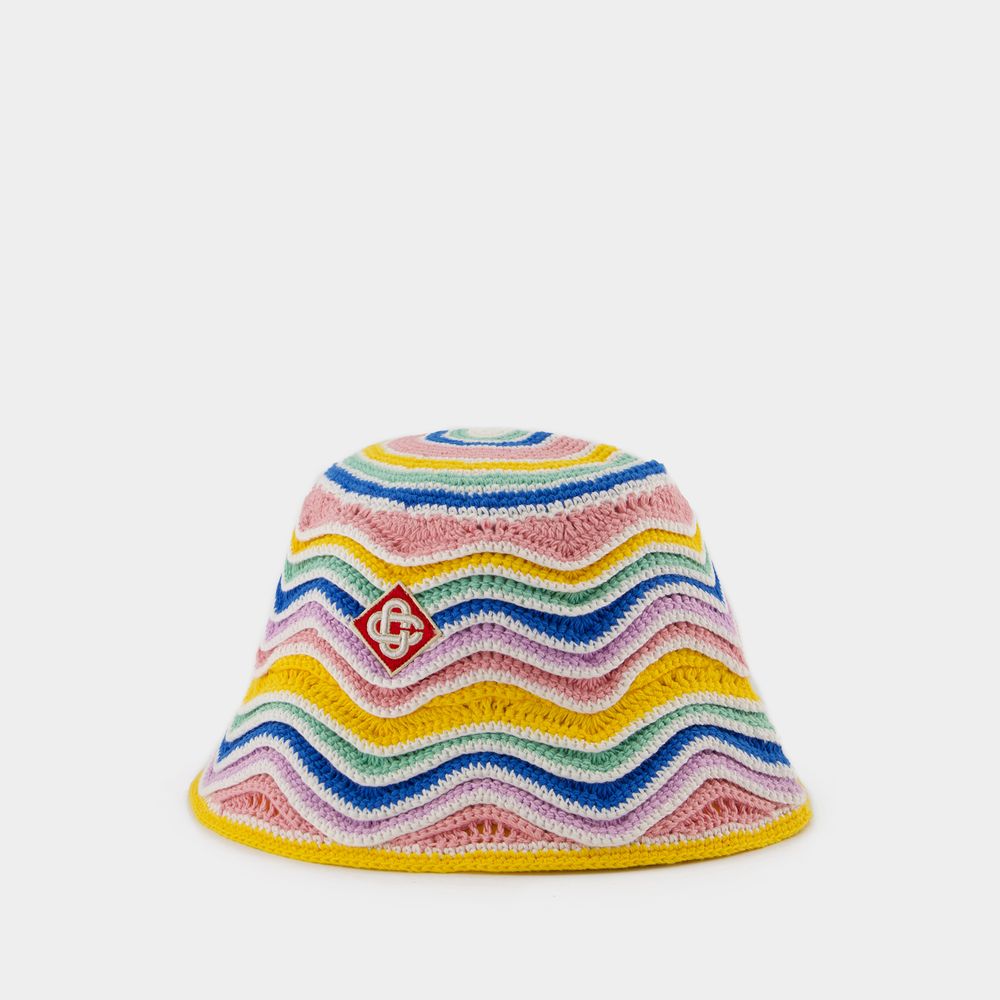 Shop Casablanca Crochet Bucket Hat -  - Cotton - Multicolor