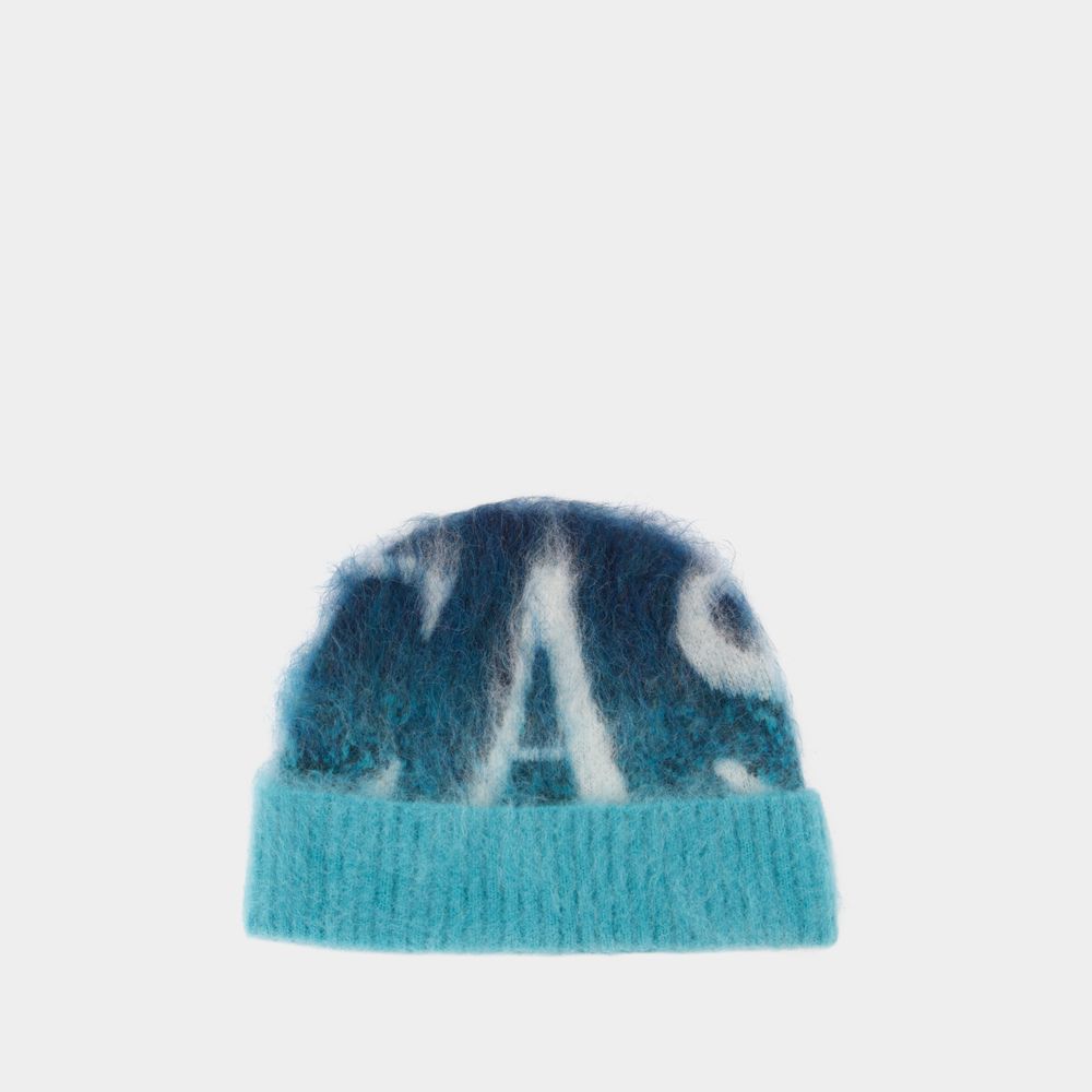 Shop Casablanca Gradient Mohair Beanie -  - Wool - Blue