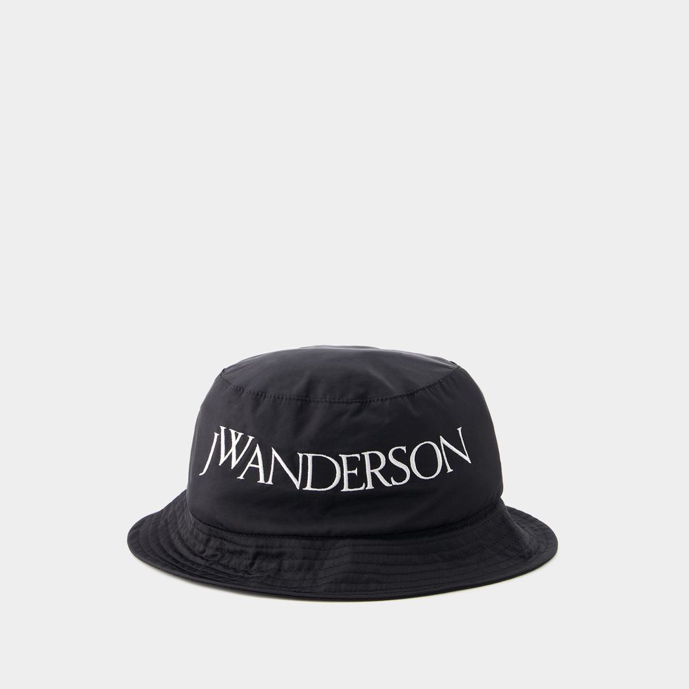 Jw Anderson Logo Bucket Hat - J.w.anderson - Nylon - Black