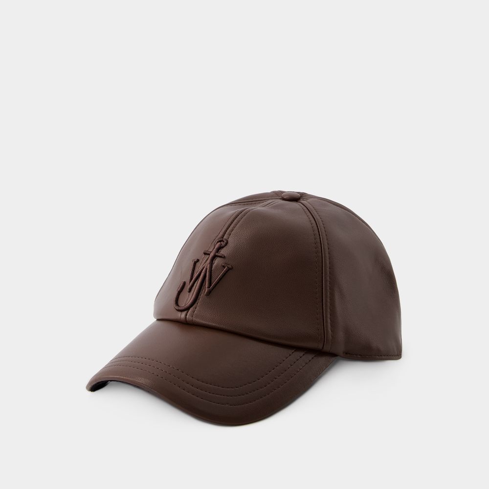 Shop Jw Anderson Baseball Cap - J.w.anderson - Leather - Brown