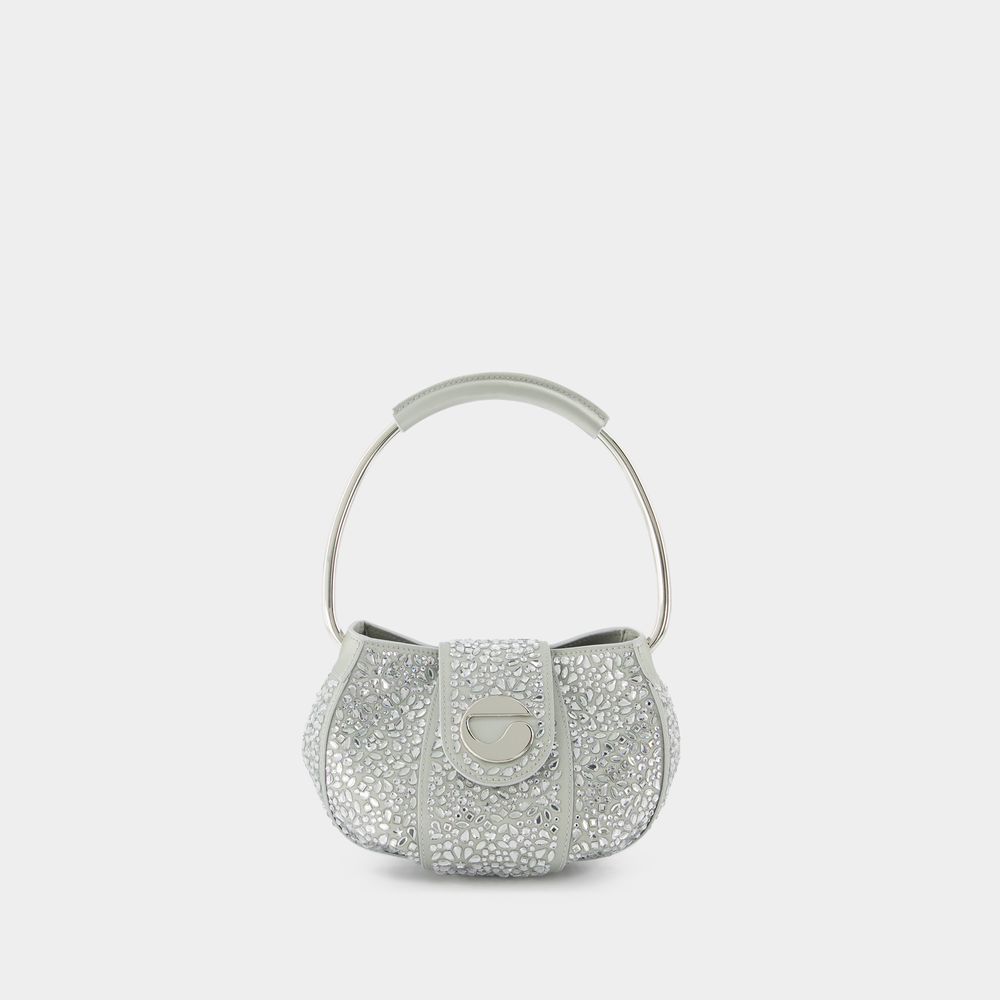 Coperni Crystal-embellished Ring Pouch In Silver