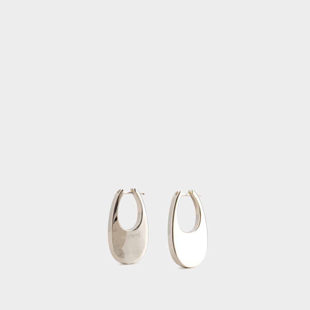 Shop Coperni Medium Swipe Earrings -  - Metal - Silver