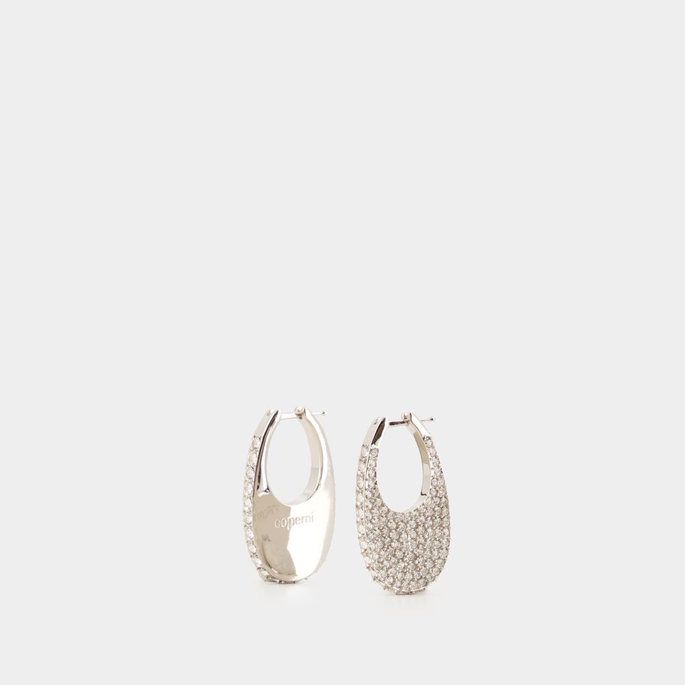 Shop Coperni Medium Swipe Earrings -  - Metal - Silver