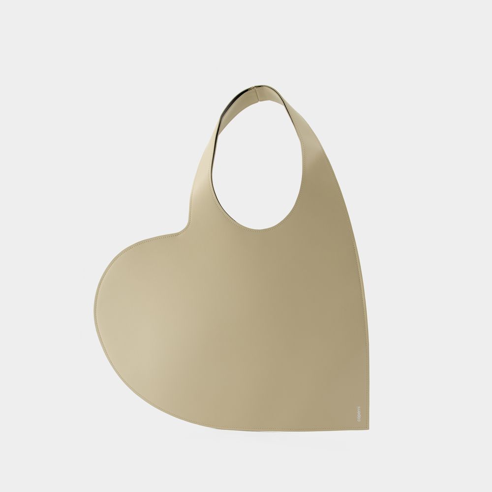 Shop Coperni Heart Shopper Bag -  - Leather - Beige