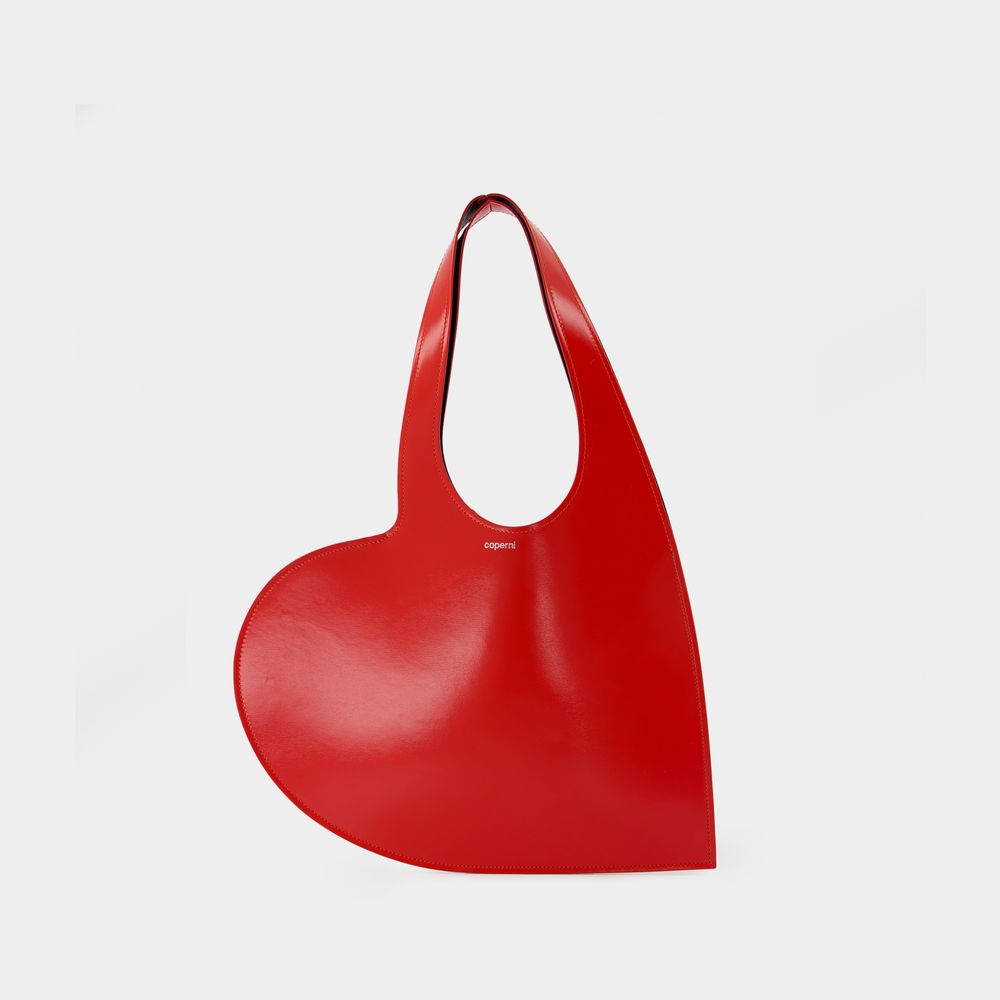 Shop Coperni Mini Heart Shopper Bag -  - Leather - Red