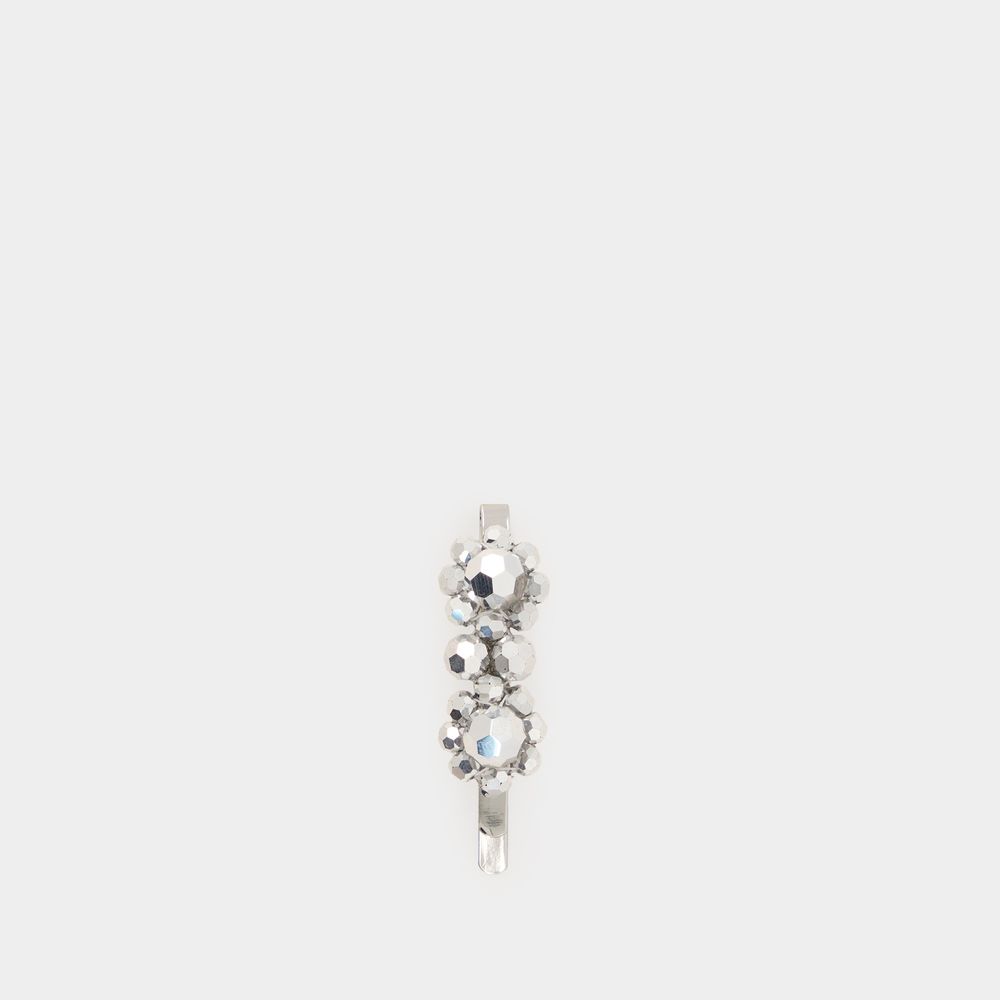 Shop Simone Rocha Mini Flower Hair Clip -  - Brass - Mirror In Grey