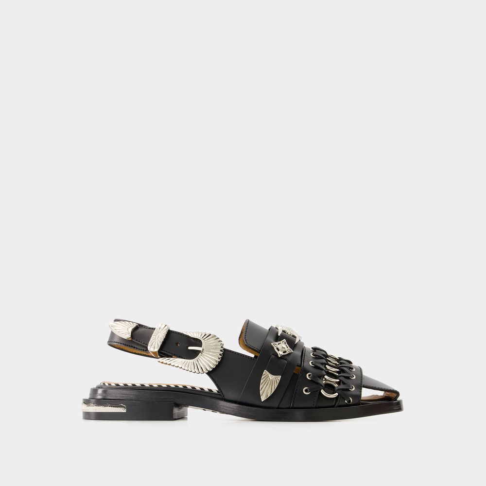 Shop Toga Aj1312 Sandals -  Pulla - Leather - Black