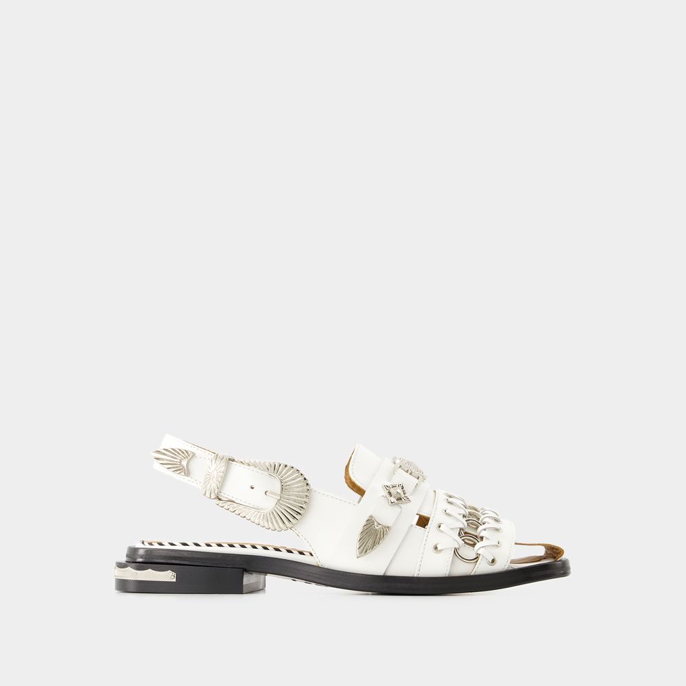 Shop Toga Aj1312 Sandals -  Pulla - Leather - White