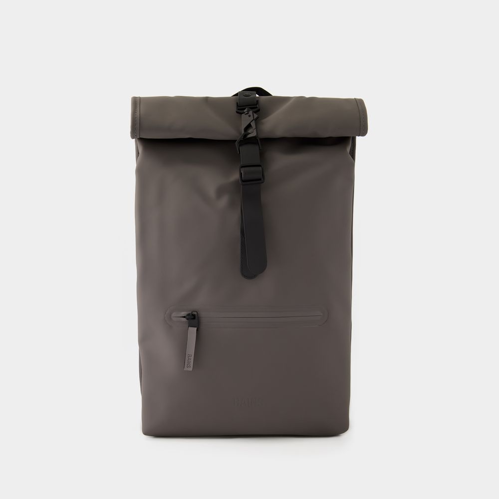 Photos - Backpack RAINS Rolltop Rucksack  -  - Synthetic - Grey 
